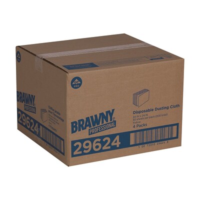 Brawny Professional Nylon Dusting Wipers, 24 x 24, Yellow, 200 Wipers/Box (29624)