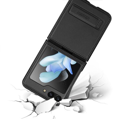 SaharaCase Leather Case with Kickstand for Samsung Galaxy Z Flip5, Black (CP00502)
