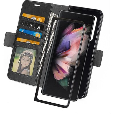 SaharaCase Genuine Leather Folio Wallet Case for Samsung Galaxy Z Fold5, Black (CP00509)