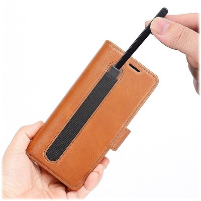 SaharaCase Genuine Leather Folio Wallet Case for Samsung Galaxy Z Fold5, Brown (CP00510)