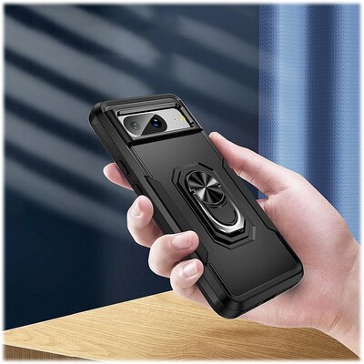 SaharaCase Military Kickstand Series Case for Google Pixel 8, Black (CP00519)