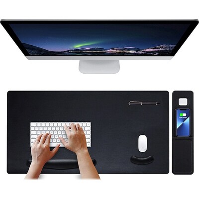 SaharaCase Universal Anti-Slip Mouse Pad with Wireless Charging, 31.49 x 12, Black (DA00001)