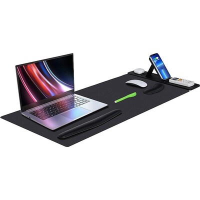 SaharaCase Universal Anti-Slip Mouse Pad with Wireless Charging, 31.49" x 12", Black (DA00001)