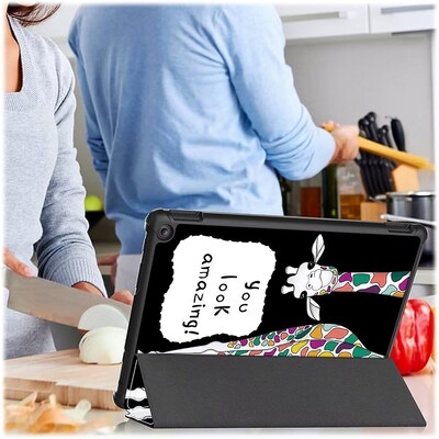 SaharaCase Tri-Fold Folio Case for Amazon Fire HD 10 (2023), Black/Yellow (TB00368)