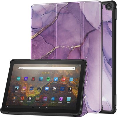 SaharaCase Tri-Fold Folio Case for Amazon Fire HD 10 (2023), Purple (TB00369)