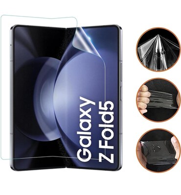 SaharaCase - ZeroDamage Ultra Strong+ Tempered Glass + Film Screen Protector for Samsung Galaxy Z Fold5 (2-Pack) - Clear