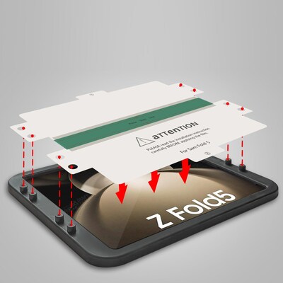 SaharaCase - ZeroDamage Ultra Strong+ Tempered Glass + Film Screen Protector for Samsung Galaxy Z Fold5 (2-Pack) - Clear