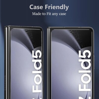 SaharaCase - ZeroDamage Ultra Strong+ Tempered Glass + Film Screen Protector for Samsung Galaxy Z Fold5 (2-Pack) - Clear