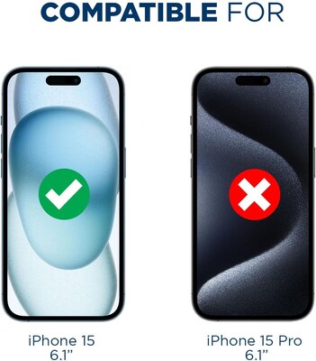 SaharaCase - ZeroDamage Ultra Strong Tempered Glass Screen Protector for Apple iPhone 15 (2-Pack) - Clear