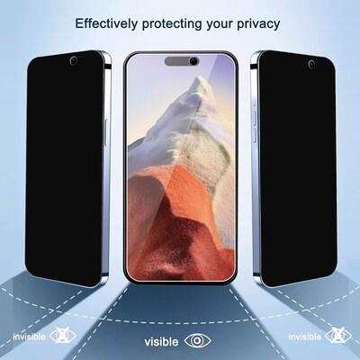 SaharaCase - ZeroDamage Ultra Strong+ Tempered Glass Screen Protector for Apple iPhone 15 (2-Pack) - Privacy