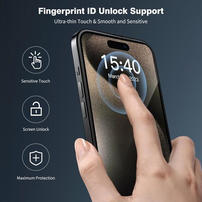 SaharaCase - ZeroDamage Ultra Strong Tempered Glass Screen Protector for Apple iPhone 15 Pro (2-Pack) - Clear