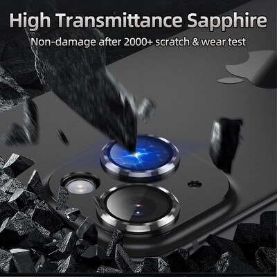 SaharaCase - ZeroDamage HD Flexible Glass Camera Lens Protector for Apple iPhone 15/15 Plus (2-Pack) - Black