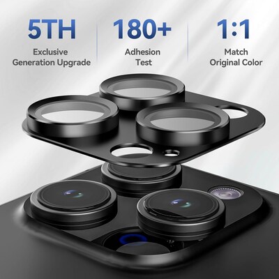 SaharaCase - ZeroDamage HD Flexible Glass Camera Lens Protector for iPhone 15 Pro/15 Pro Max (2-Pack)