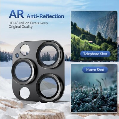 SaharaCase - ZeroDamage HD Flexible Glass Camera Lens Protector for iPhone 15 Pro/15 Pro Max (2-Pack)