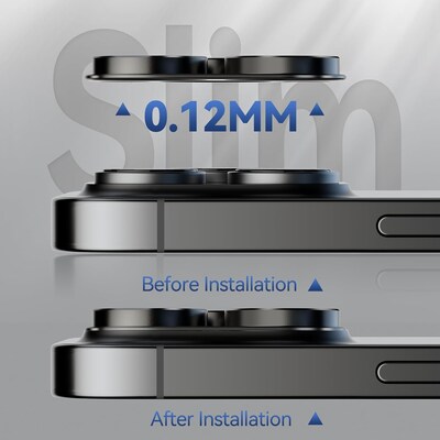 SaharaCase - ZeroDamage HD Flexible Glass Camera Lens Protector for iPhone 15 Pro/15 Pro Max (2-Pack)