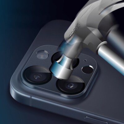 SaharaCase - ZeroDamage HD Flexible Glass Camera Lens Protector for iPhone 15 Pro/15 Pro Max (2-Pack)