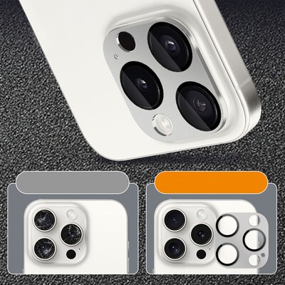 SaharaCase - ZeroDamage HD Flexible Glass Camera Lens Protector for iPhone 15 Pro/15 Pro Max (2-Pack)