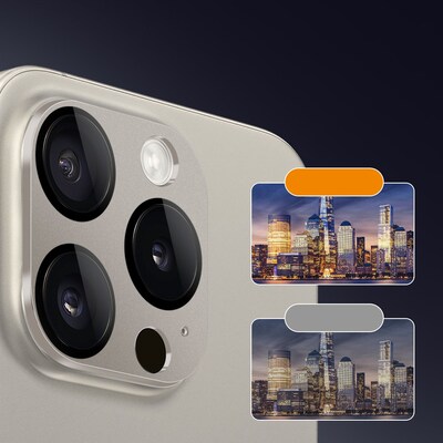 SaharaCase - ZeroDamage HD Flexible Glass Camera Lens Protector for iPhone 15 Pro/15 Pro Max (2-Pack)