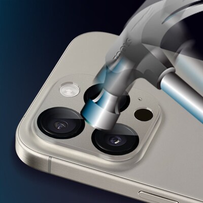 SaharaCase - ZeroDamage HD Flexible Glass Camera Lens Protector for iPhone 15 Pro/15 Pro Max (2-Pack)