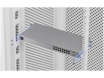 Ubiquiti UniFi Standard 16-Port Gigabit Ethernet PoE Unmanaged Switch, Silver (USW-16-POE)