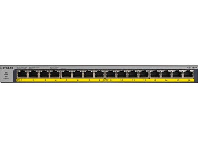 NETGEAR 16-Port PoE/PoE+ Gigabit Ethernet Unmanaged Switch (GS116LP-100NAS)