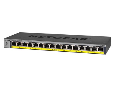 NETGEAR 16-Port PoE/PoE+ Gigabit Ethernet Unmanaged Switch (GS116LP-100NAS)