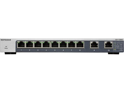 Netgear GS110EMX 10 Port Multi-Gigabit Ethernet Managed Switch, 10Gbps, Gray (GS110EMX-100NAS)