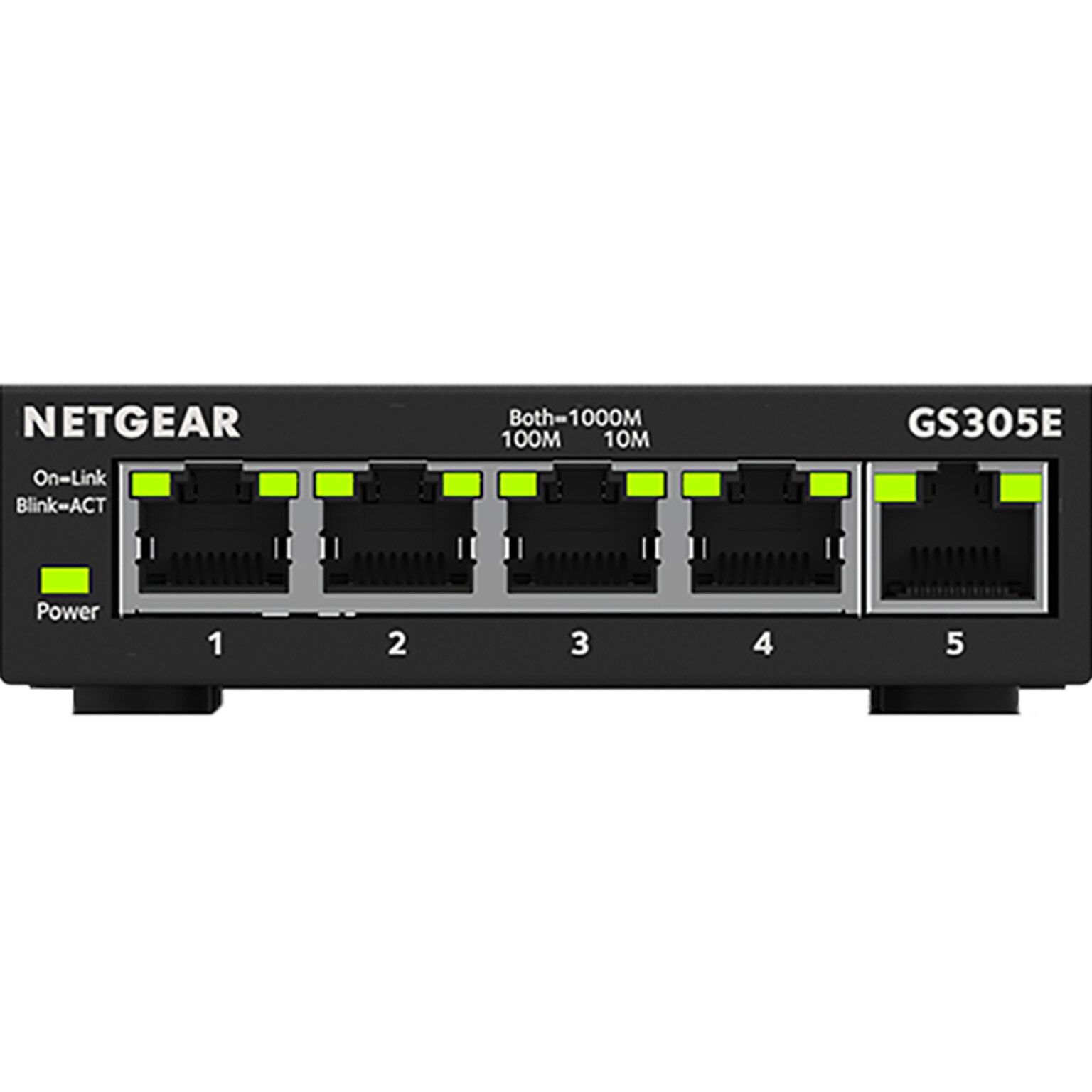 Netgear 300 Series Plus 5-Port Gigabit Ethernet Managed Switch, Black (GS305E-100NAS)