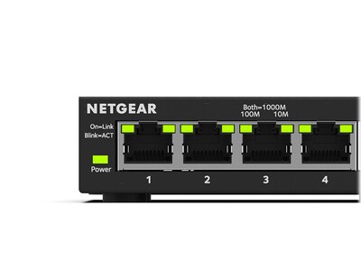 Netgear 300 Series Plus 5-Port Gigabit Ethernet Managed Switch, Black (GS305E-100NAS)