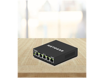 Netgear 300 Series Plus 5-Port Gigabit Ethernet Managed Switch, Black (GS305E-100NAS)