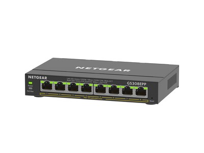 Netgear Plus 8-Port Gigabit Ethernet PoE Managed Switch, Black (GS308EPP-100NAS)