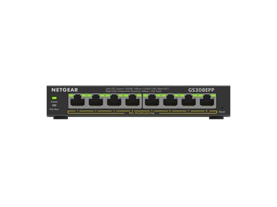 Netgear Plus 8-Port Gigabit Ethernet PoE Managed Switch, Black (GS308EPP-100NAS)