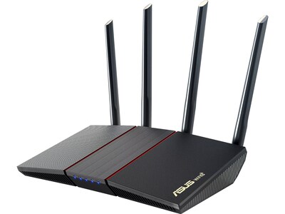 Asus AX1800 Dual Band MU-MIMO WiFi 6 Router, Black/Red (RTAX55)