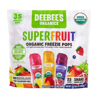 DeeBees Organics SuperFruit Freezie, 1.35 fl oz, 35/Pack (220-02250)