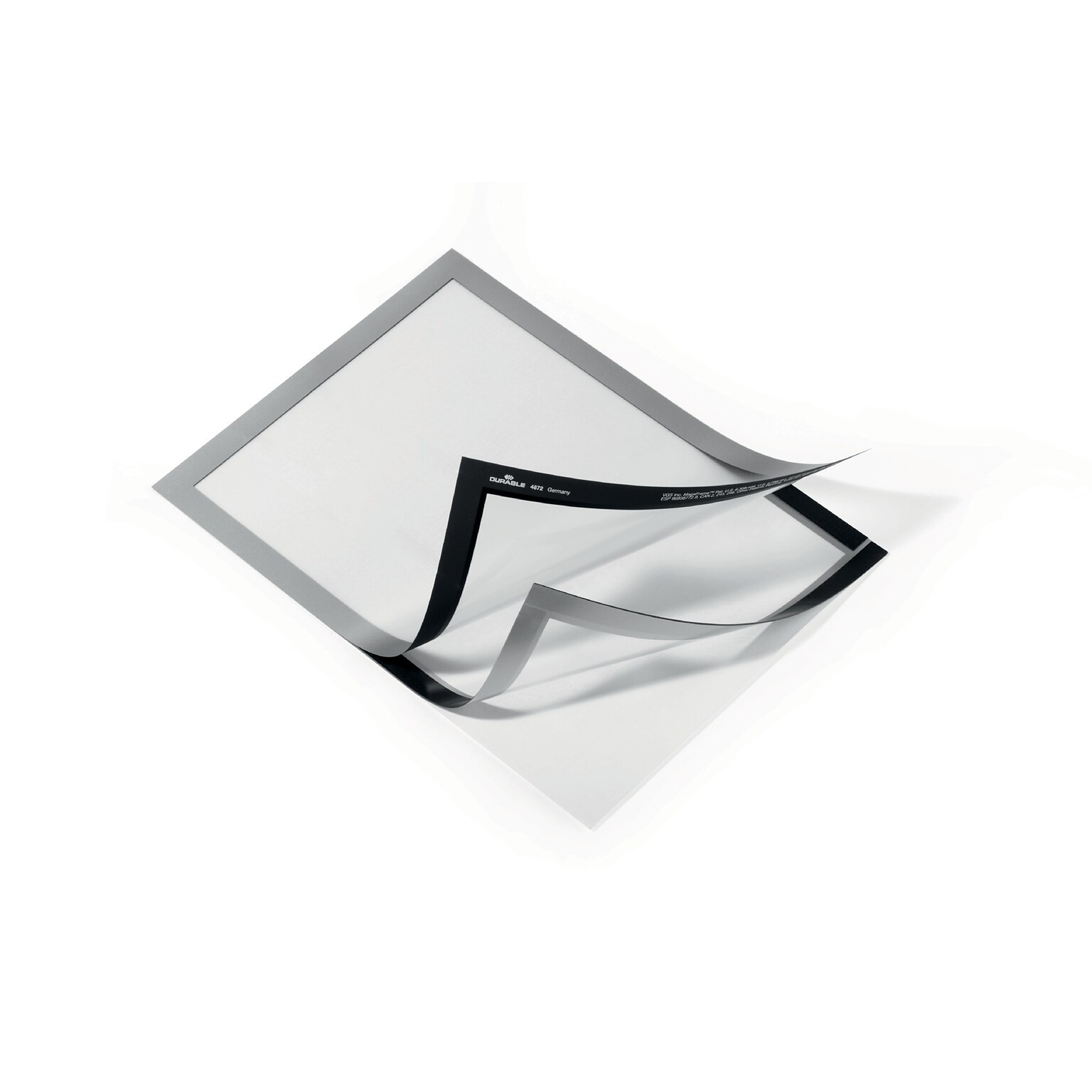 DURABLE Self-Adhesive Magnetic DURAFRAME Document Sign Holder, 8-1/2 x 11, Silver, 2/Pack (476823)