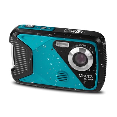 Minolta 21 MP 1080p Digital Waterproof Camera, 4x Digital Zoom, Teal (MN30WP-TL)