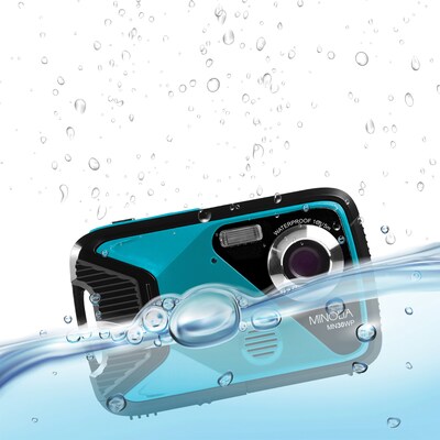 Minolta 21 MP 1080p Digital Waterproof Camera, 4x Digital Zoom, Teal (MN30WP-TL)