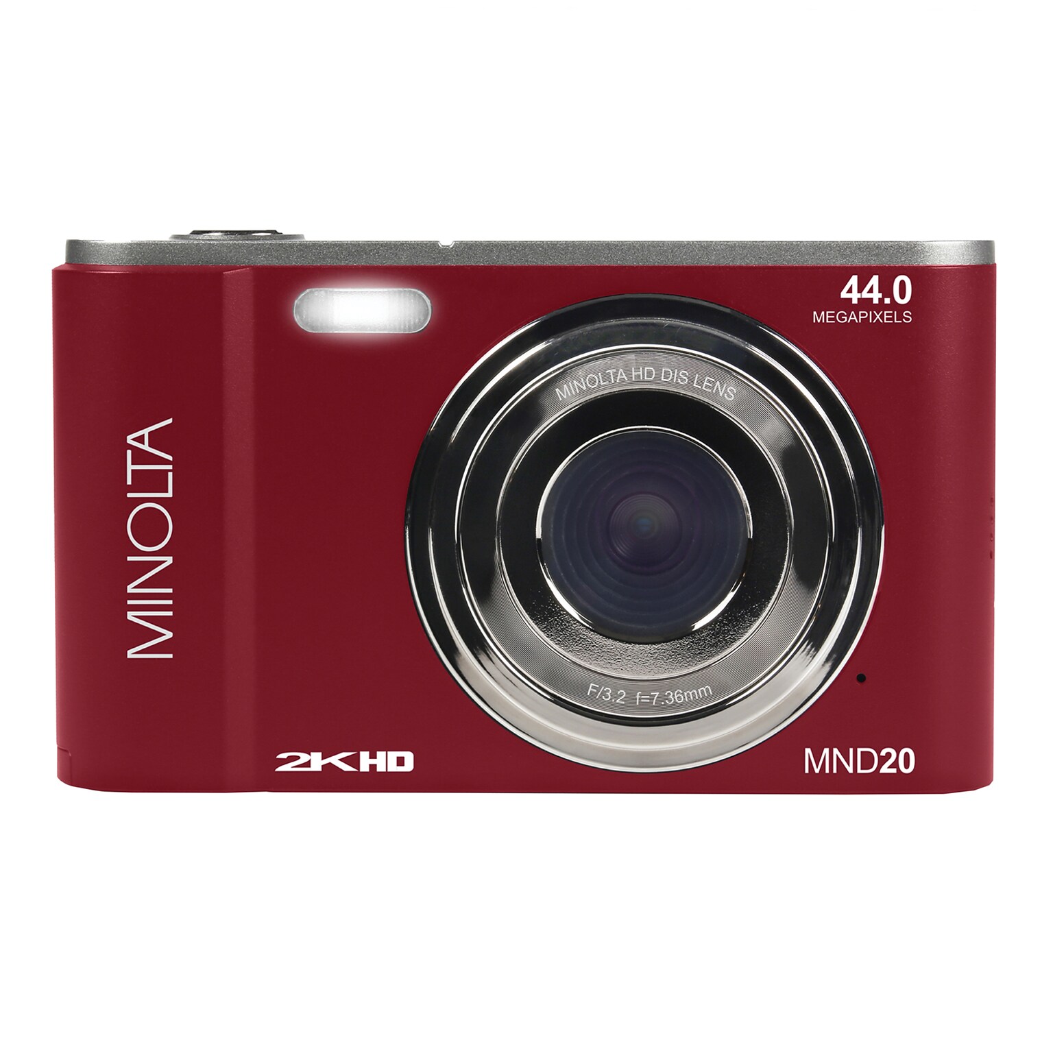 Minolta 44 MP Digital 2.7K Quad HD Camera, 16x Digital Zoom, Red (MND20-R)