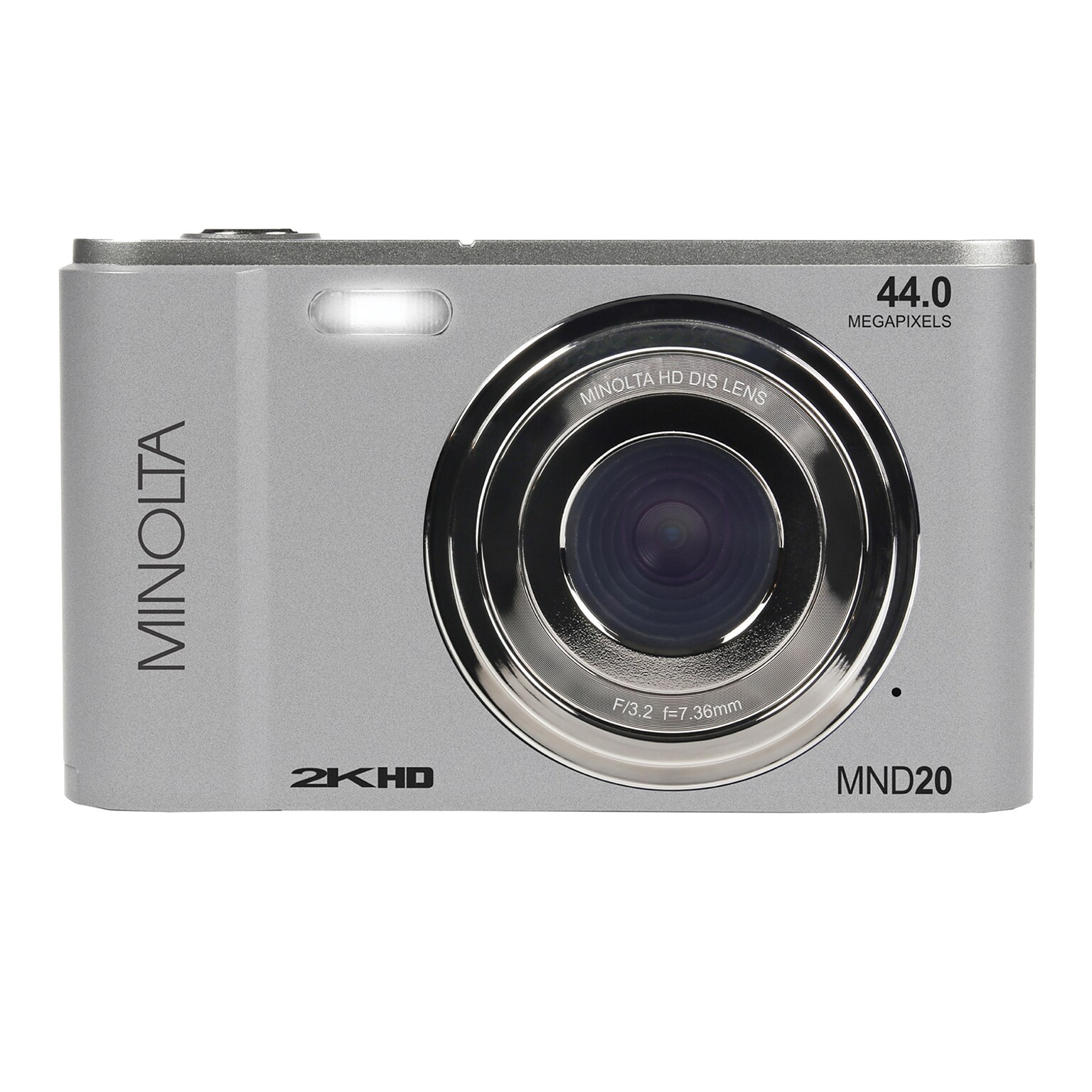 Minolta 44 MP Digital 2.7K Quad HD Camera, 16x Digital Zoom, Silver (MND20-S)