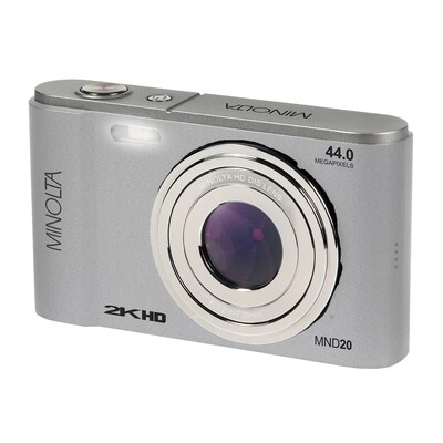 Minolta 44 MP Digital 2.7K Quad HD Camera, 16x Digital Zoom, Silver (MND20-S)