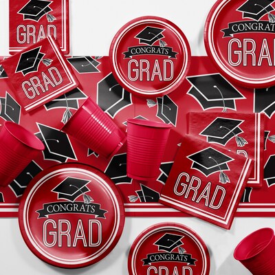 Creative Converting Graduation School Spirit Red Party Supplies Kit (DTCCLRED2A)