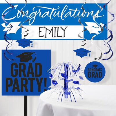 Creative Converting Graduation School Spirit Blue Decorations Kit (DTCCOBLT1B)