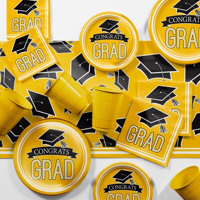 Creative Converting Graduation School Spirit Yellow Party Supplies Kit (DTCSBYLW2A)