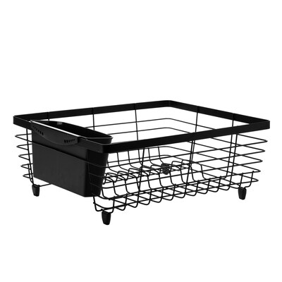 Kitchen Details Flat Wire Dish Rack, Black (4032-BLACK)