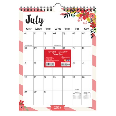 July 2018-June 2019 TF Publishing 9 X 12 Floral Monthly Wall Calendar (19-6099A)