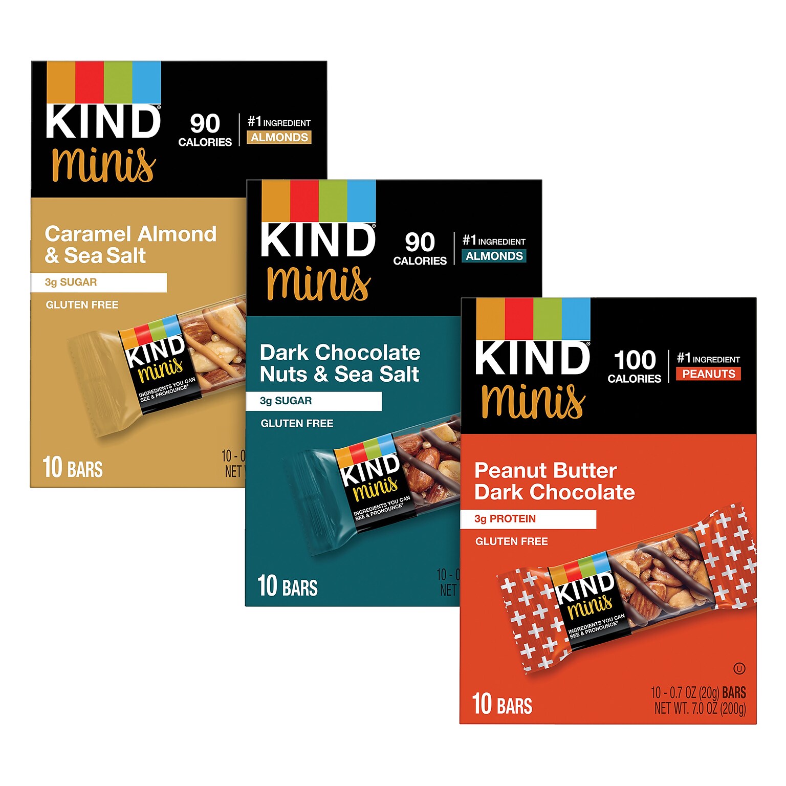 KIND Minis Gluten Free Variety Pack, 30/Box (600-00775)
