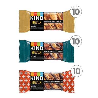 KIND Minis Gluten Free Variety Pack, 30/Box (600-00775)