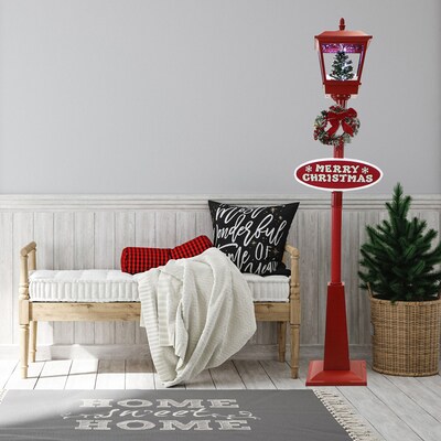 Fraser Hill Farm Let It Snow Series 71" Musical Snowy Street Lamp (FSSL071A-RD2)