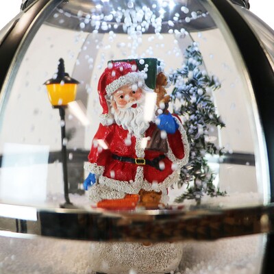Fraser Hill Farm Let It Snow Series 69-In. Musical Snow Globe Lamp Post (FSSL069A-BLK2)