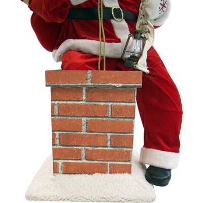 Fraser Hill Farm 48" Music & Motion Santa Claus in Chimney (FSC048-1RD)